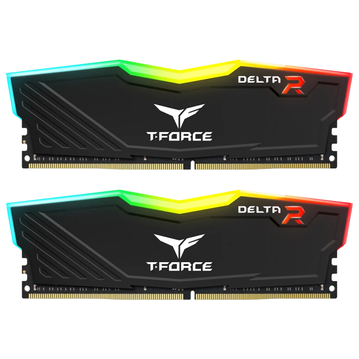 Team T-Force Delta RGB 16GB (2 x 8GB) 288-Pin PC RAM DDR4 3600 TF3D416G3600HC18JDC01 - Black