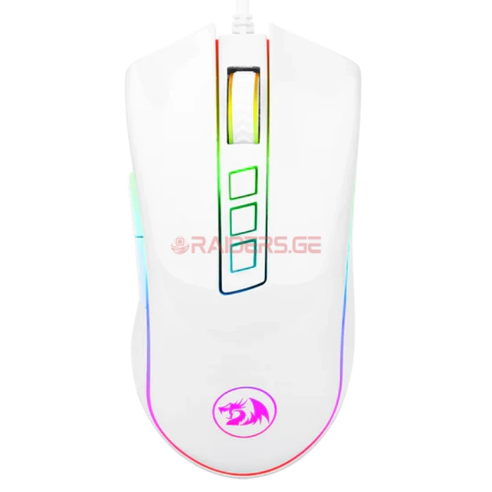 სადენიანი გეიმინგ მაუსი Redragon M711 Cobra Gaming Mouse RGB, 10,000 DPI (White)